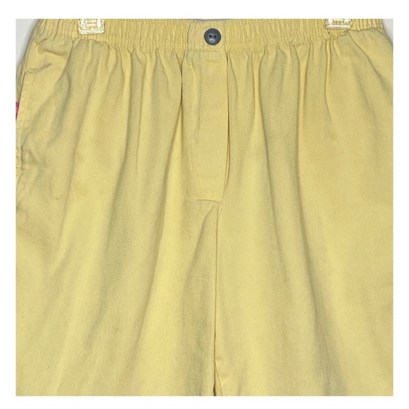 Woman Within Women’s Long Shorts Plus Sz 14W Bright Yellow Elastic Waist Pockets - Picture 3 of 8